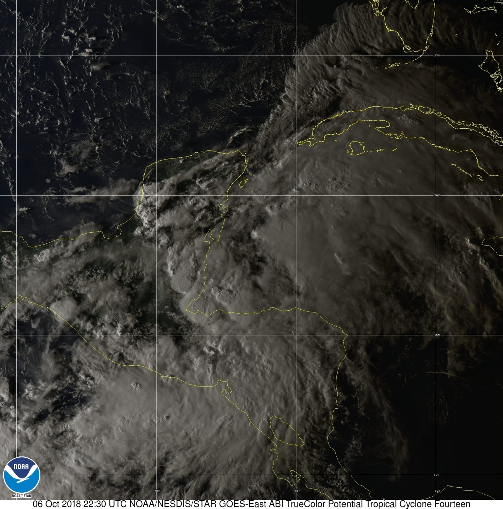 Hurricane Michael Satellite Image before it formed